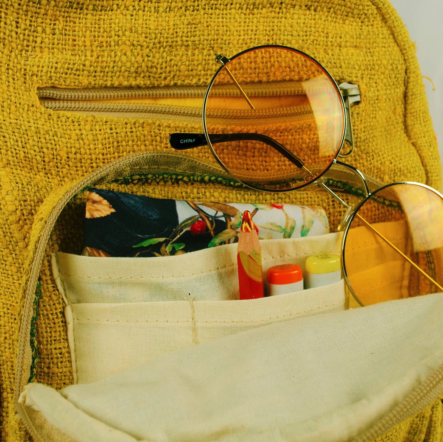 Himalayan Hemp Backpack - Sunshine Yellow